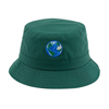 Outdoor Casual Custom Embroidery Patch Logo Sun Fishermen Caps Popular Style Dark Green Organic Cotton Bucket Hats