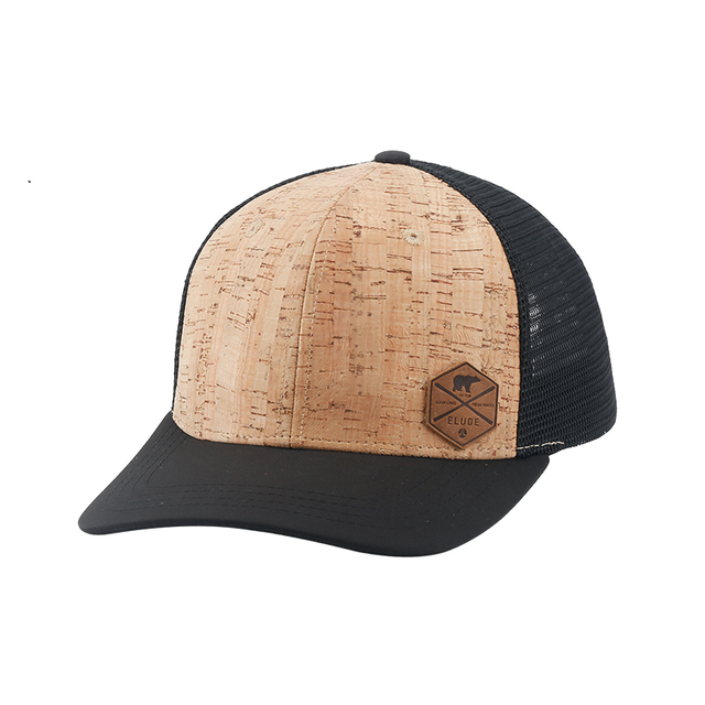 European And American Style Wood Grain Fabric Unisex High Quality 6 Panel Trucker Hat For Man