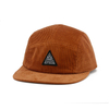 Unstructured 5 Panel Flat Brim Hat Corduroy Short Brim Hat Woven Care Label Baseball Cap Breathable Soft Top Cap