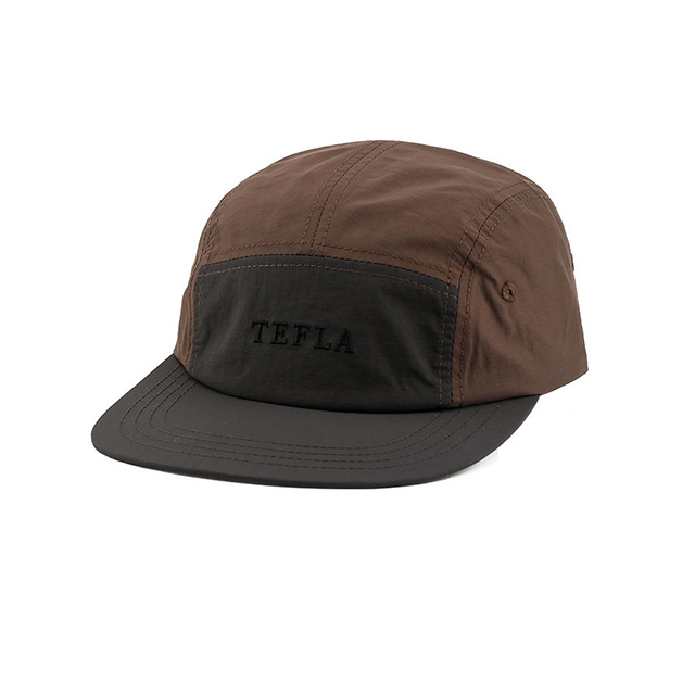 The Classic Color Combination of Brown And Khaki 5 Panel Snapback Cap Unisex Nylon Sport Hat