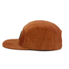 Unstructured 5 Panel Flat Brim Hat Corduroy Short Brim Hat Woven Care Label Baseball Cap Breathable Soft Top Cap