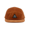 Unstructured 5 Panel Flat Brim Hat Corduroy Short Brim Hat Woven Care Label Baseball Cap Breathable Soft Top Cap