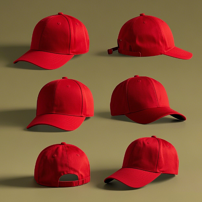 Sunset Red Color Unstructured 6 Panel Sport Hat