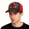 5 panels sublimation print image logo trucker hat with metal crown 