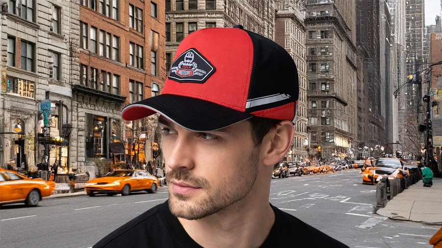 5 Panels TEFLA Brand PVC Rubber Patch Baseball Hat with 2-Tone Design