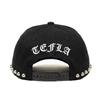 TEFLA Factory Custom Flat Embroidery Baseball Hat Caps with Metal Design