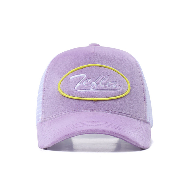 Upgrade your headwear collection with our 5-Panel Suede Trucker Hat